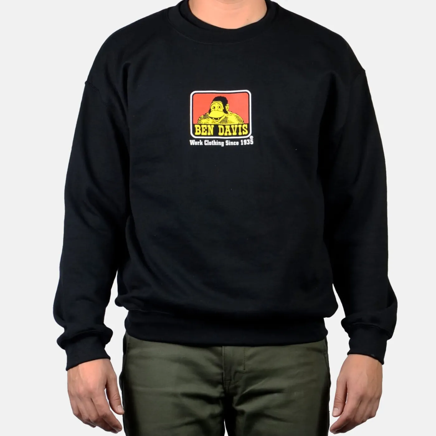 Fashion Ben Davis Crew Neck Sweatshirt - Black