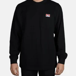 Outlet Ben Davis Heavy Duty Long Sleeve Pocket T-Shirt - Black