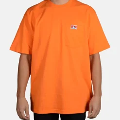 Best Ben Davis Heavy Duty Short Sleeve Pocket T-Shirt - Orange