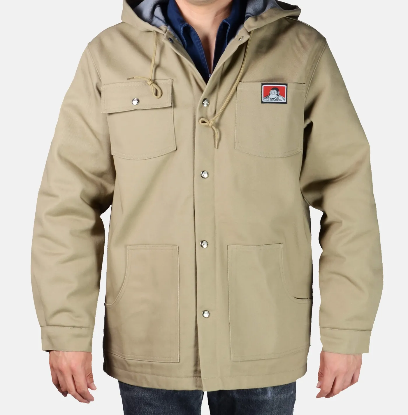 Clearance Ben Davis Hooded Jacket w/ Snaps - Khaki