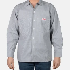 Online Ben Davis Long Sleeve Striped Button-Up Shirt - Hickory