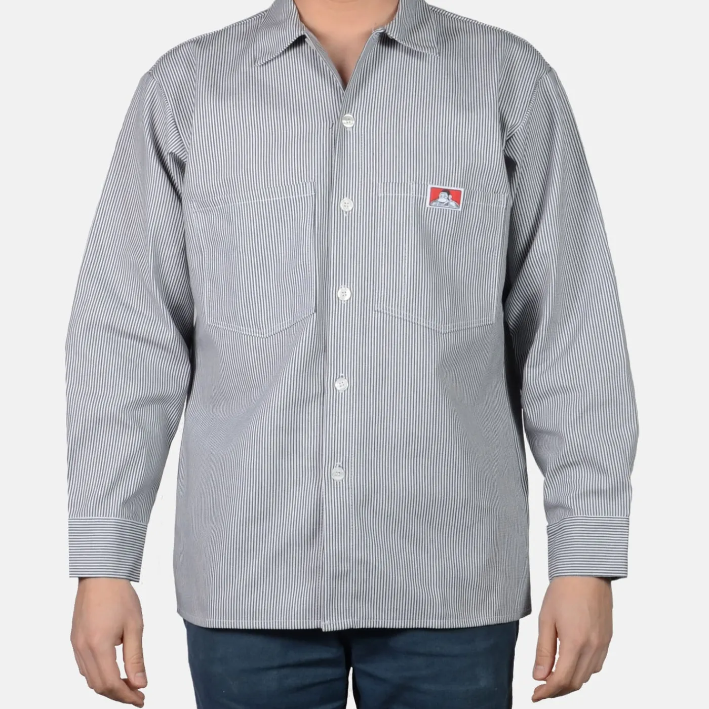 Online Ben Davis Long Sleeve Striped Button-Up Shirt - Hickory
